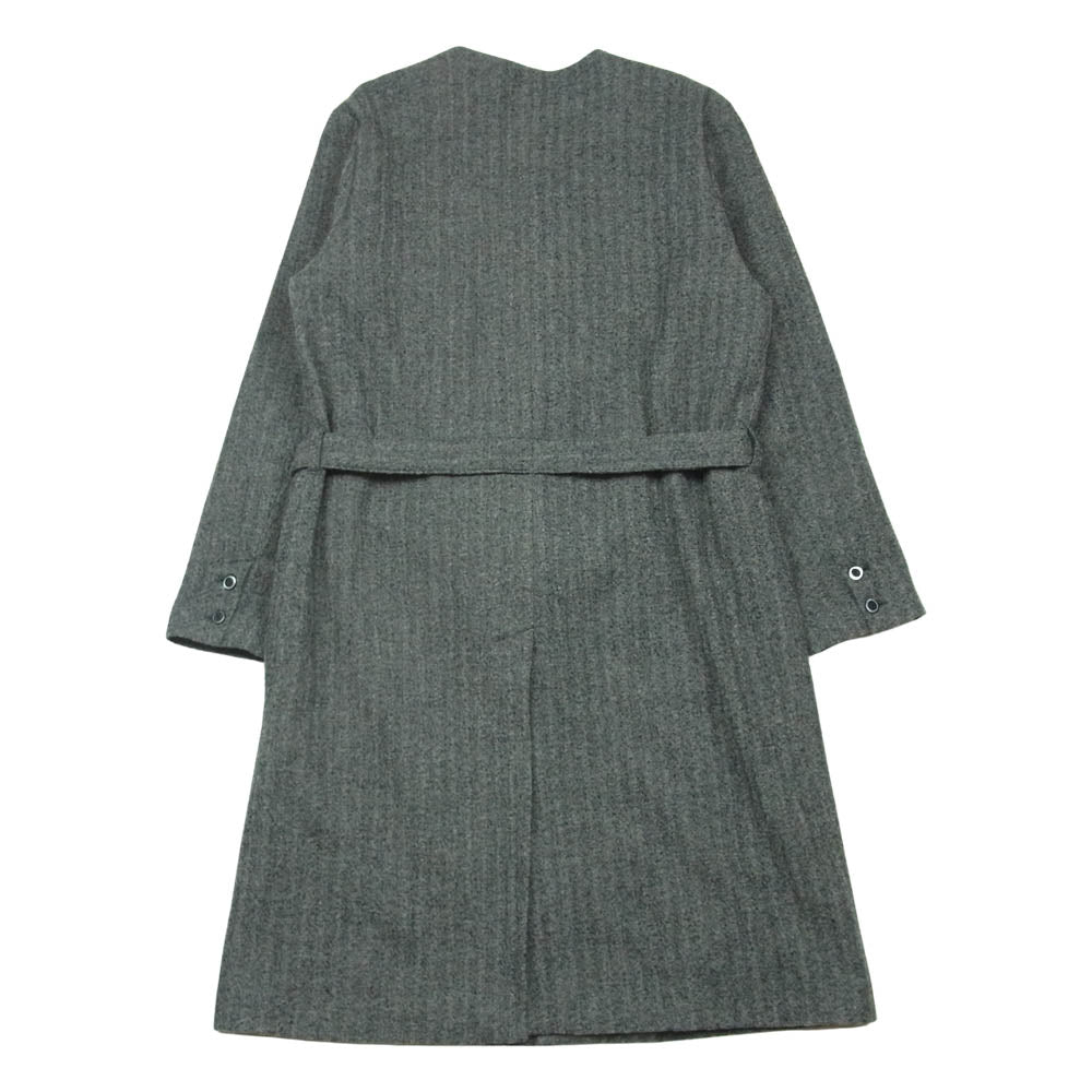 ウティ OU-T012W MANTEAU OLORON ウール ノーカラー ベルテッド コート グレー系 1【美品】【中古】
