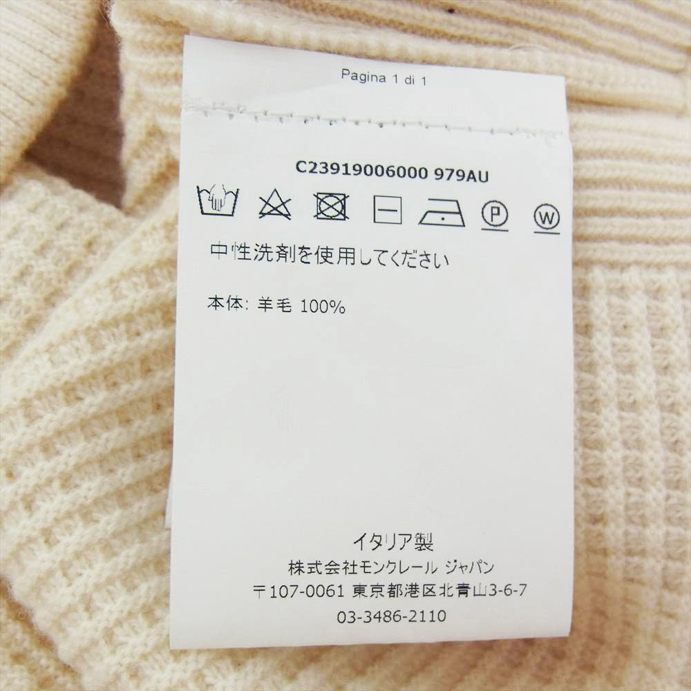 MONCLER GAMME BLEU モンクレール ガムブルー C23919006000 979AU 国内正規品 MAGLIONE TRICOT GIROCOLLO トリコロール クルーネック ニット セーター ホワイト系 ベージュ系 S【美品】【中古】