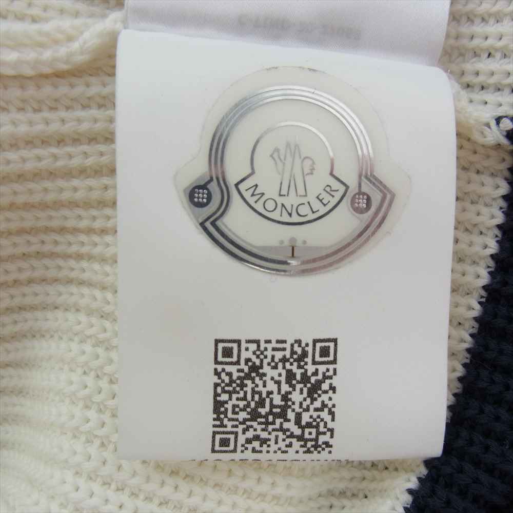 MONCLER モンクレール G10919B71000 V9215 国内正規品 CARDIGAN TORICOT トリコカーディガン ボーダー ジップ パーカー ネイビー系 ホワイト系 L【美品】【中古】