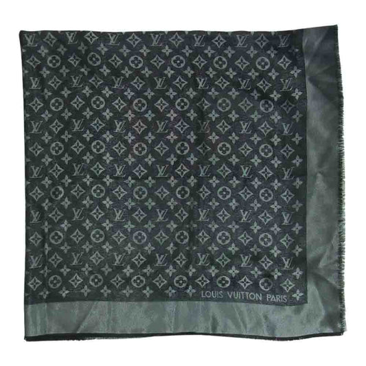 LOUIS VUITTON ルイ・ヴィトン M75123 モノグラム シャイン ショール ストール ブラック系【美品】【中古】