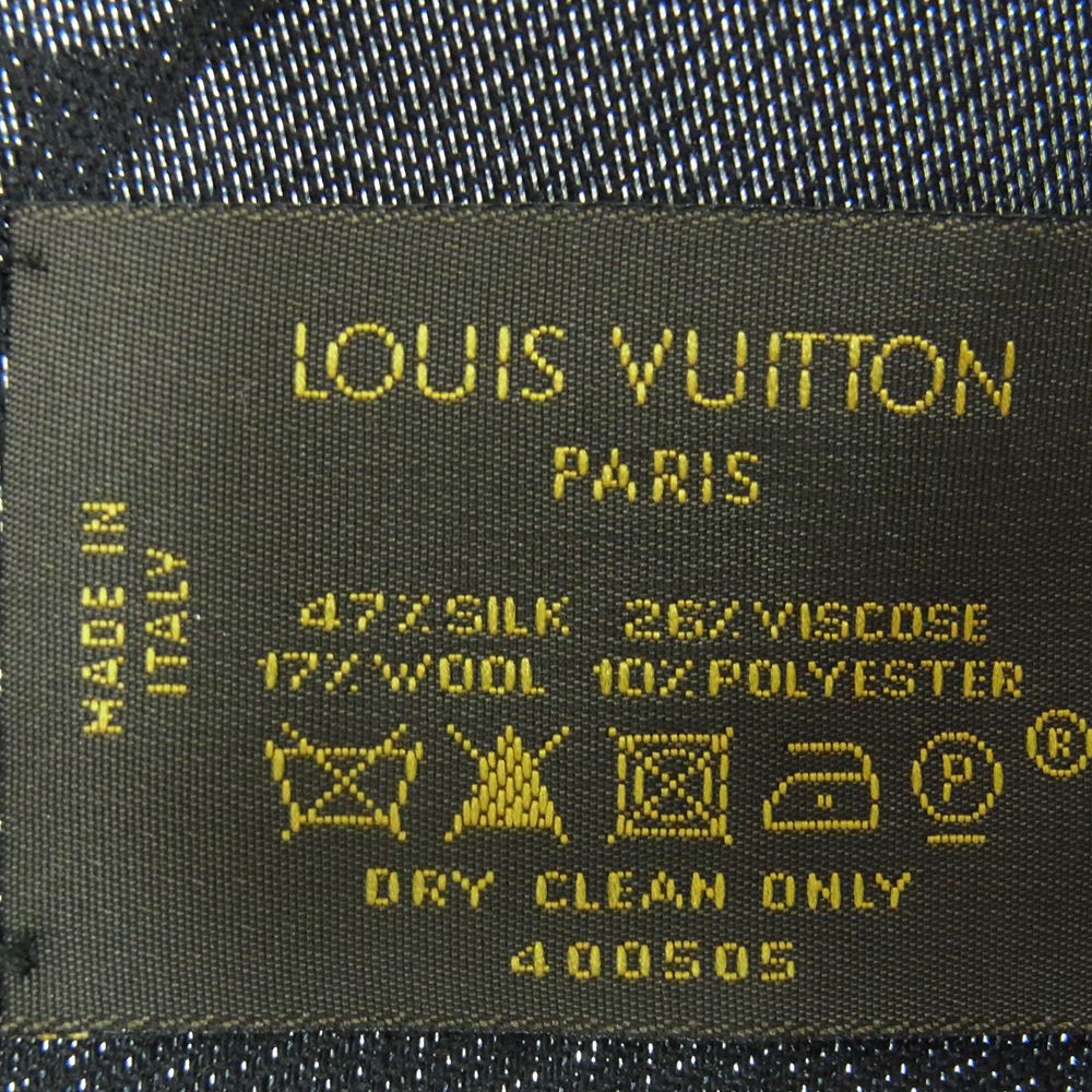 LOUIS VUITTON ルイ・ヴィトン M75123 モノグラム シャイン ショール ストール ブラック系【美品】【中古】