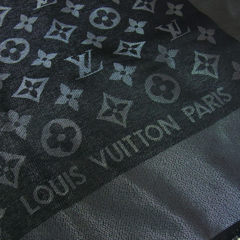 LOUIS VUITTON ルイ・ヴィトン M75123 モノグラム シャイン ショール ストール ブラック系【美品】【中古】