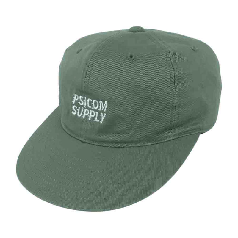 Psicom サイコム Supply ロゴ刺繍 6パネル キャップ 帽子 カーキ系【中古】