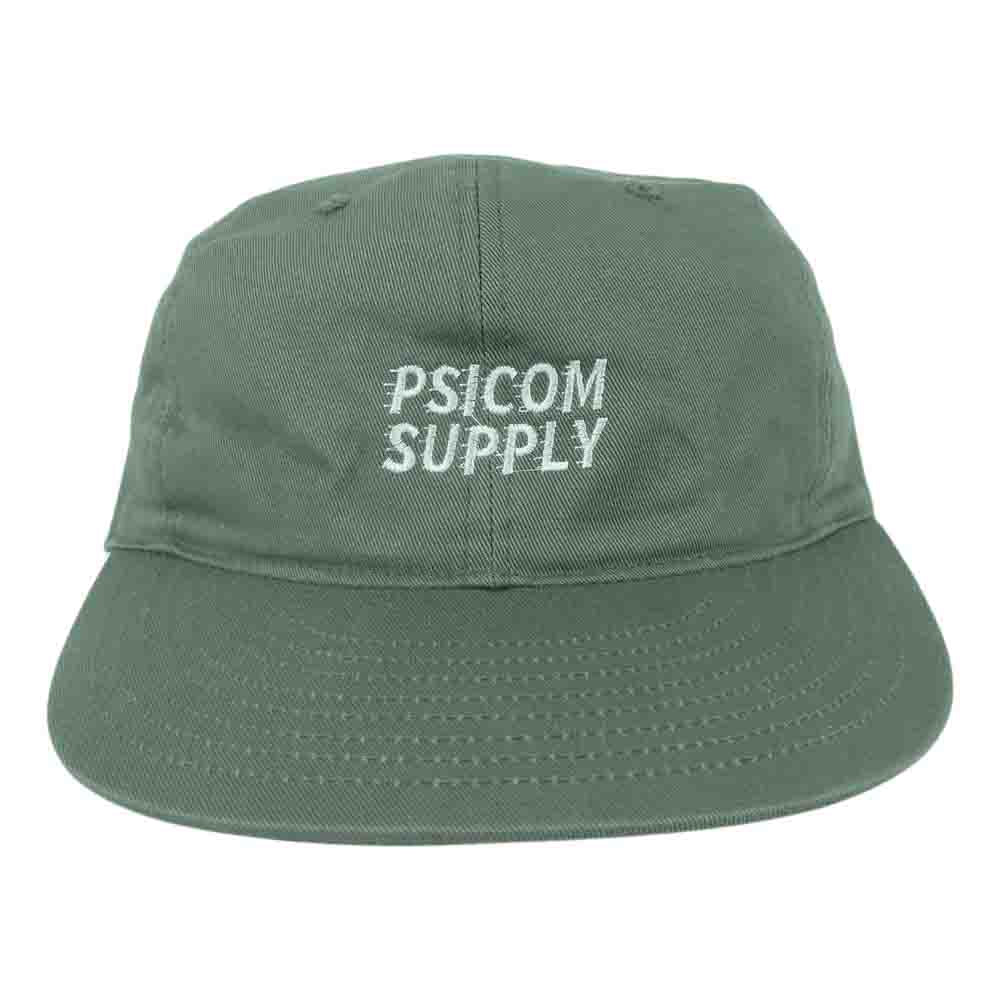 Psicom サイコム Supply ロゴ刺繍 6パネル キャップ 帽子 カーキ系【中古】