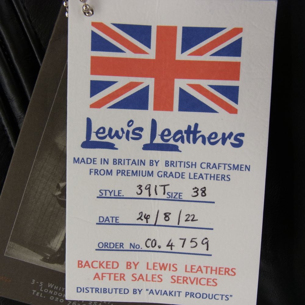 Lewis Leathers ルイスレザー 391T LIGHTNING TIGHT FIT HORSEHIDE ライトニング タイトフィット ホースハイド カスタム ライダース ジャケット ブラック系 38【美品】【中古】