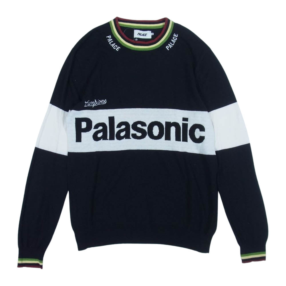 パレス JUMBO FONT KNIT Palasonic ジャンボ フォント クルーネック ニット ブラック系 M【中古】