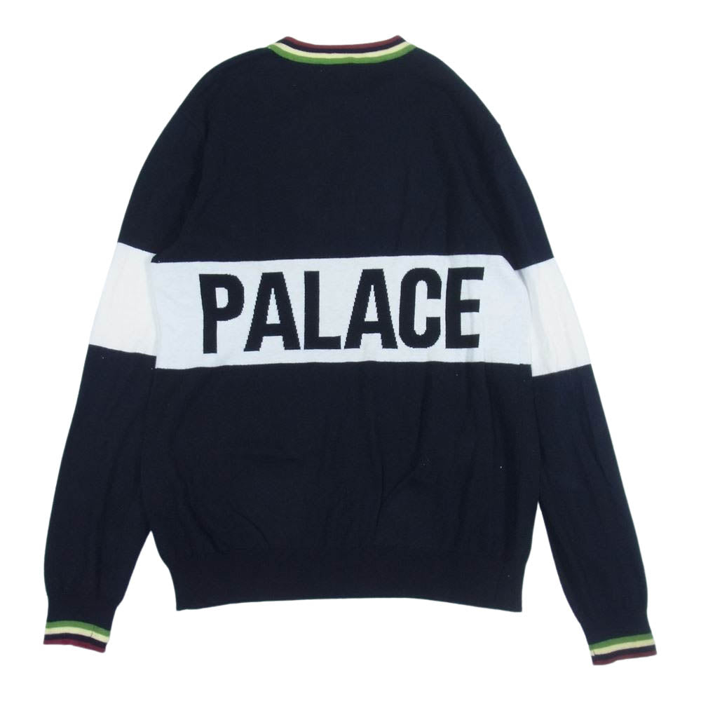 パレス JUMBO FONT KNIT Palasonic ジャンボ フォント クルーネック ニット ブラック系 M【中古】