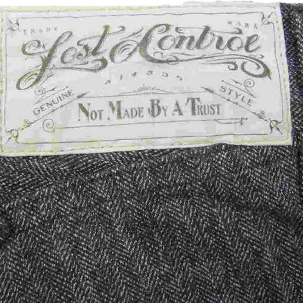 LOST CONTROL ロストコントロール L13S1-3044 ヘリンボーン シンチバック ワーク パンツ グレー系 2【中古】