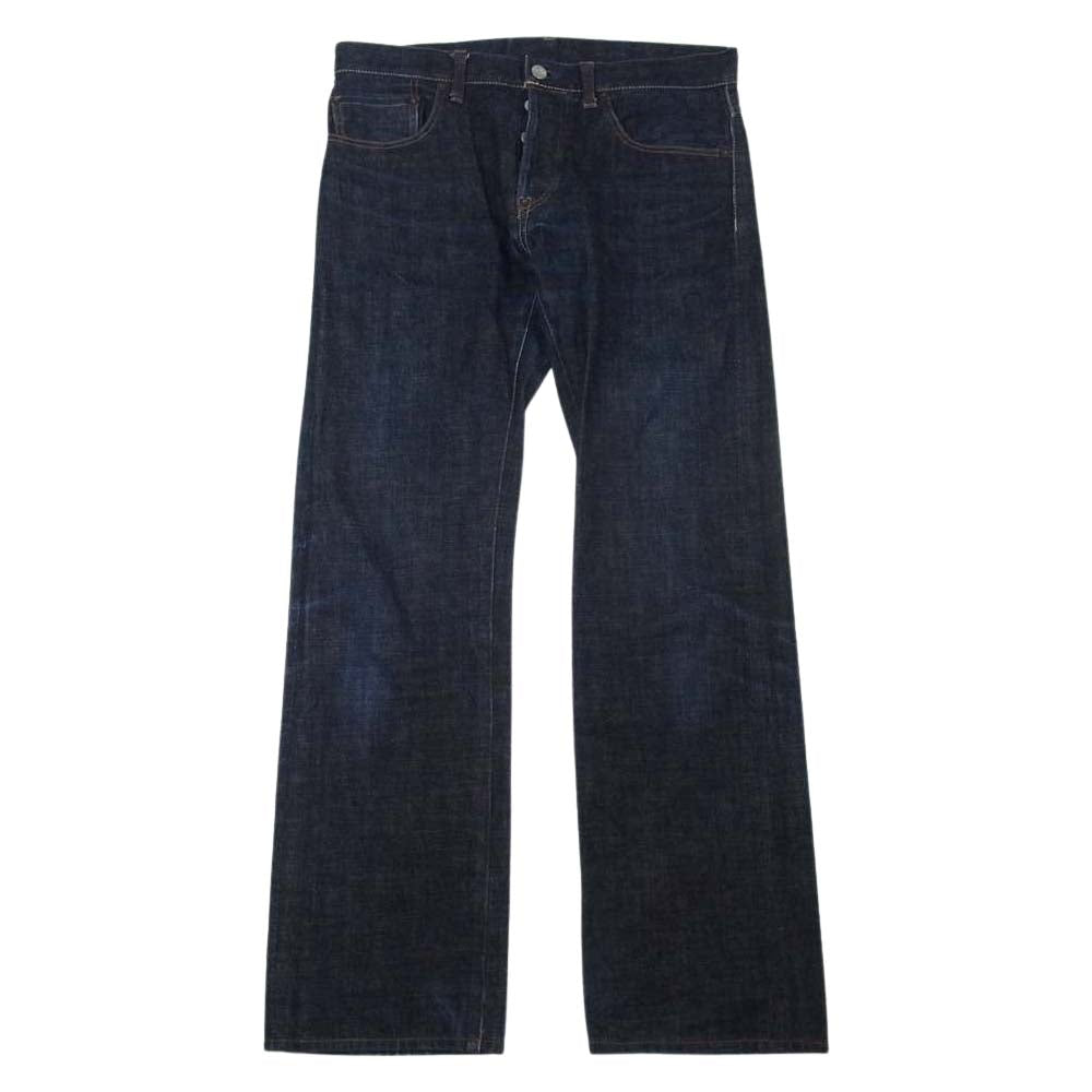 LOST CONTROL ロストコントロール DP-39 5P DENIM PANTS 股リベット レザー ポケット デニム パンツ インディゴブルー系【中古】