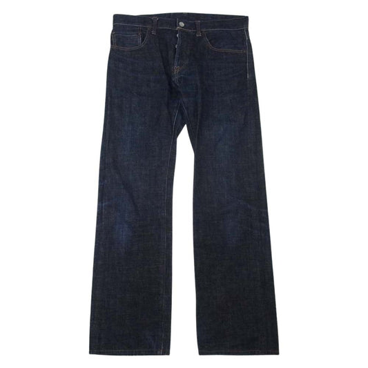 LOST CONTROL ロストコントロール DP-39 5P DENIM PANTS 股リベット レザー ポケット デニム パンツ インディゴブルー系【中古】