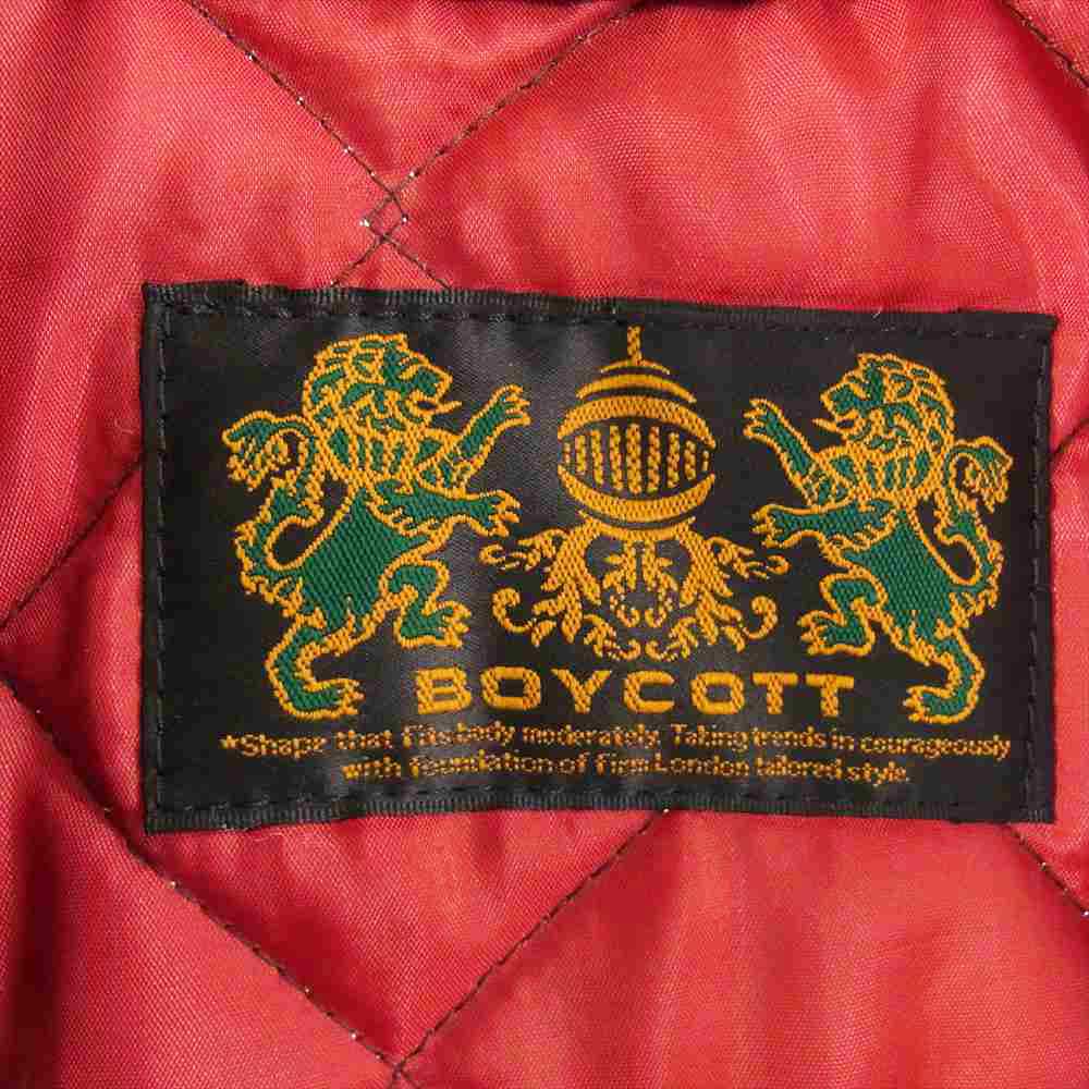 LAVENHAM ラベンハム × BOYCOTT ダブルネーム 中綿ストライプ キルティングジャケット ブラック系 US 36【中古】