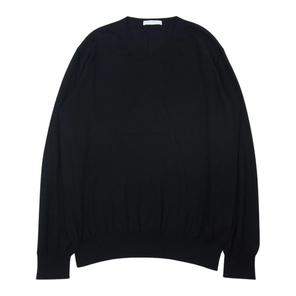 CRUCIANI クルチアーニ CU487.V03F6V イタリア製 シルク混カシミヤ Vネック ニット セーター ブラック系 52【中古】