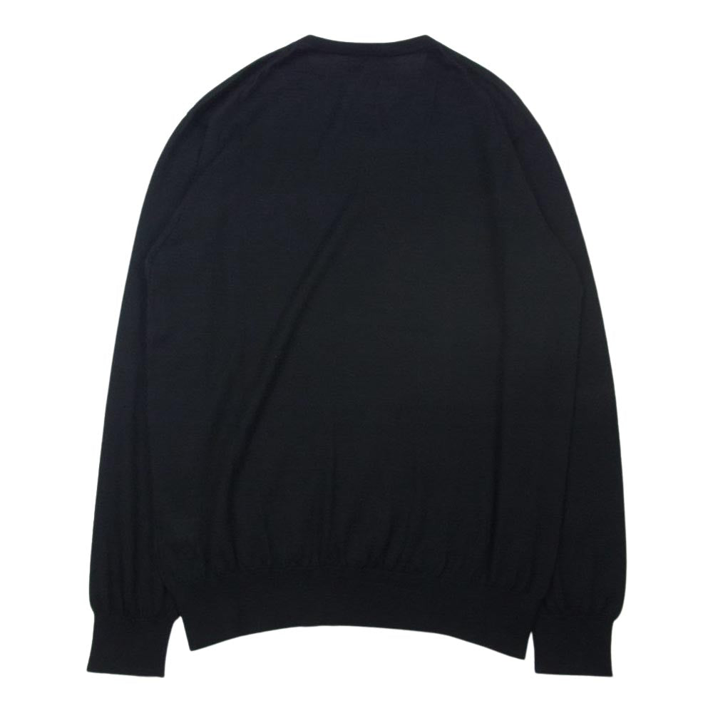CRUCIANI クルチアーニ CU487.V03F6V イタリア製 シルク混カシミヤ Vネック ニット セーター ブラック系 52【中古】