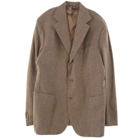 デペトリロ 国内正規品 イタリア製 カシミヤ100％ CAPPOTTI Spinelli TW21106U 2B テーラードジャケット ブラウン系 カーキ系 50【中古】