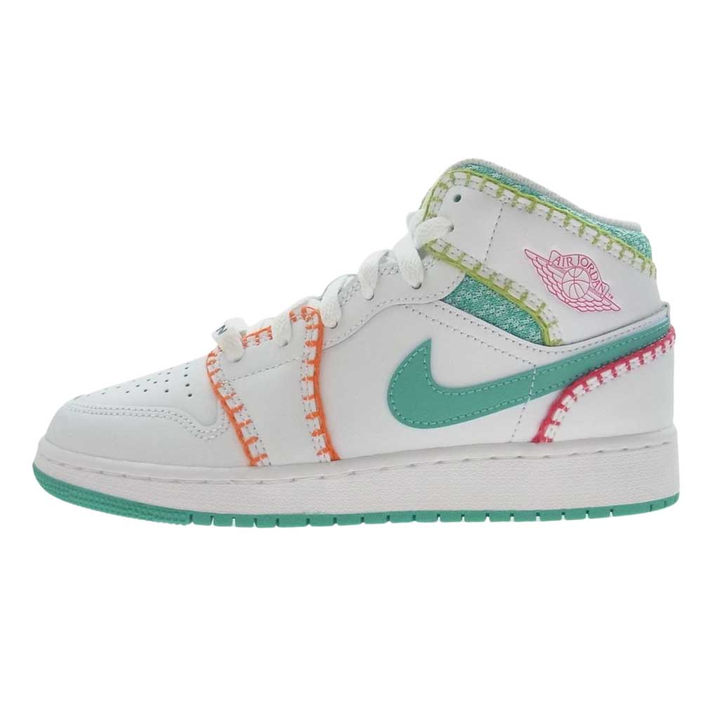 NIKE ナイキ DM6218-100 AIR JORDAN 1 AJ1 MID SE GS エアジョーダン ミッドカット スニーカー ホワイト系 23.5㎝【新古品】【未使用】【中古】