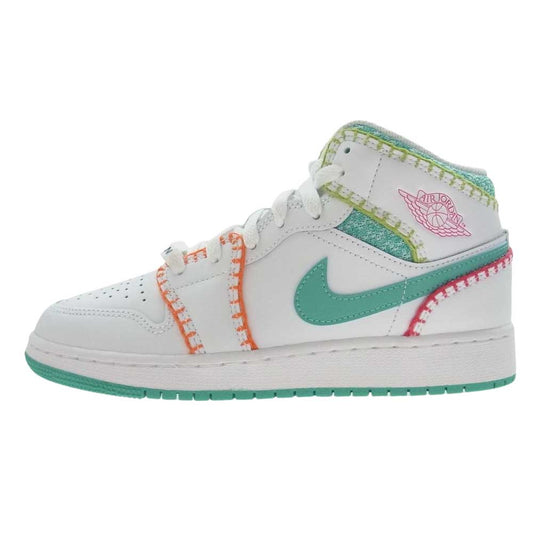 NIKE ナイキ DM6218-100 AIR JORDAN 1 AJ1 MID SE GS エアジョーダン ミッドカット スニーカー ホワイト系 23.5㎝【新古品】【未使用】【中古】