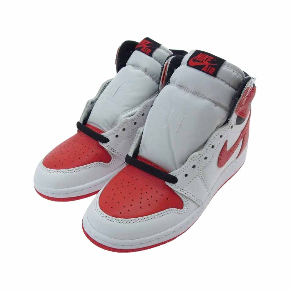 NIKE ナイキ 575441 161 AIR JORDAN 1 AJ1 RETRO HIGH OG GS エアジョーダン レトロ ハイカット スニーカー ホワイト系 レッド系 23㎝【新古品】【未使用】【中古】