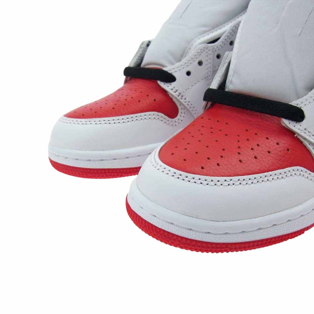 NIKE ナイキ 575441 161 AIR JORDAN 1 AJ1 RETRO HIGH OG GS エアジョーダン レトロ ハイカット スニーカー ホワイト系 レッド系 23㎝【新古品】【未使用】【中古】