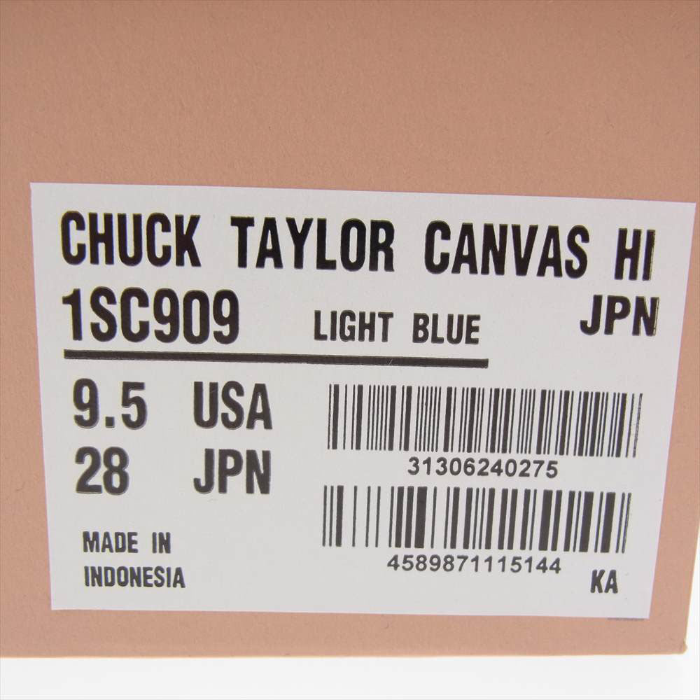 CONVERSE コンバース 1SC909 ADDICT アディクト CHUCK TAYLOR CANVAS HI チャックテイラー キャンバス ハイ スニーカー ライトブルー系 28cm【中古】