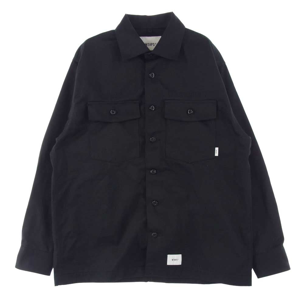 WTAPS ダブルタップス 22SS 221BRDT-SHM02 BUDS LS COTTON TWILL コットンツイル ユーティリティ ミリタリー シャツ ブラック系 01【中古】