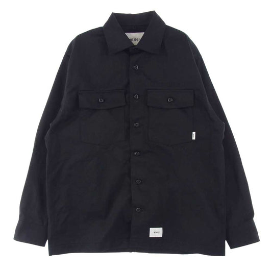WTAPS ダブルタップス 22SS 221BRDT-SHM02 BUDS LS COTTON TWILL コットンツイル ユーティリティ ミリタリー シャツ ブラック系 01【中古】