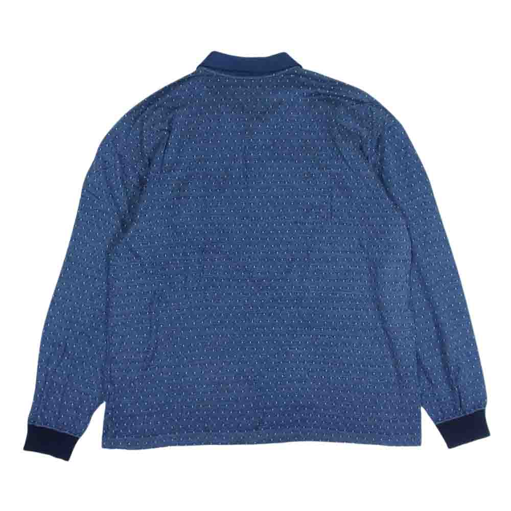 Dunhill ダンヒル KK2-T-LIT177 イタリア製 ポケット付き ロゴ刺繍 長袖 ポロシャツ マルチカラー系 グレー系 ホワイト系 L【中古】