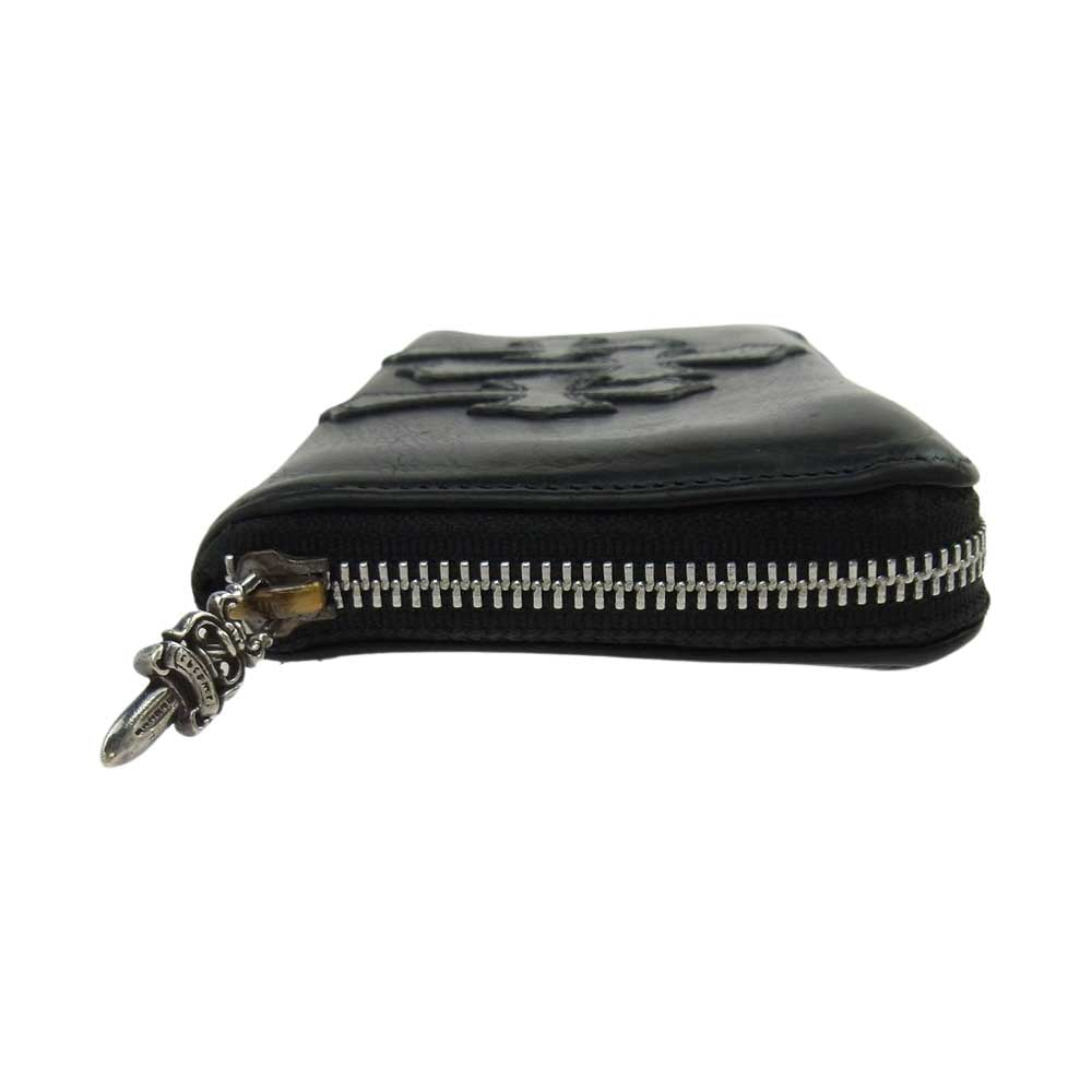CHROME HEARTS クロムハーツ（原本無） REC F ZIP 3セメタリークロス パッチ ラウンドジップ ロングウォレット 長財布 ブラック系【中古】