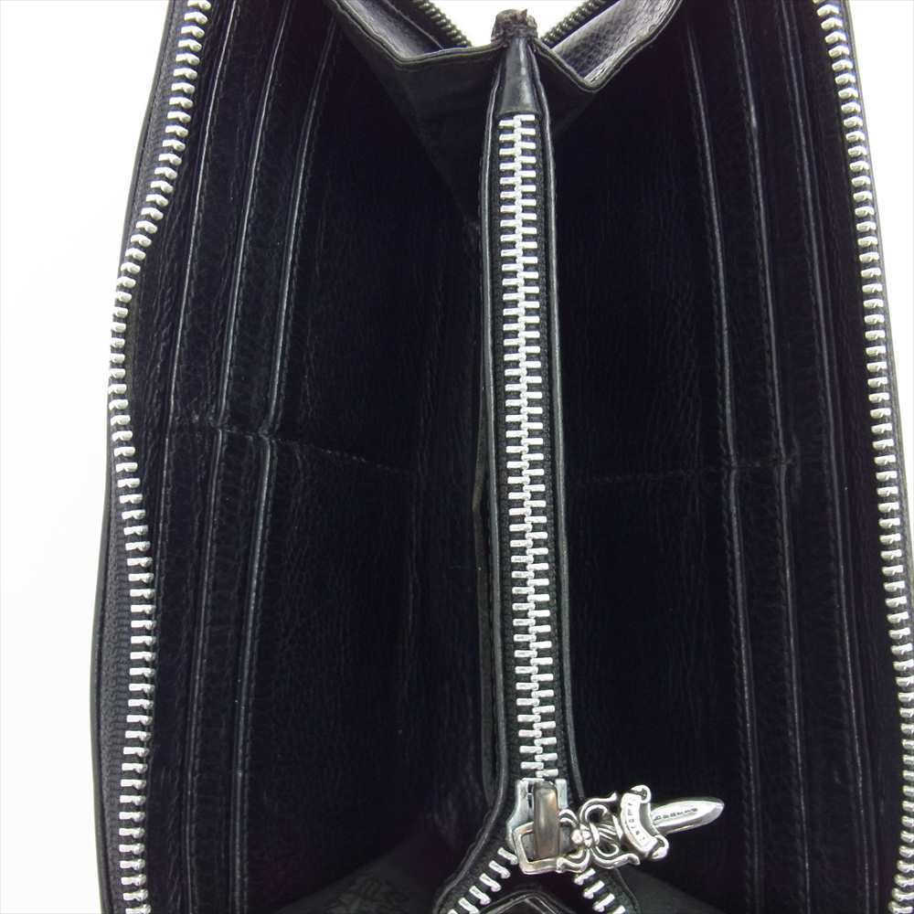 CHROME HEARTS クロムハーツ（原本無） REC F ZIP 3セメタリークロス パッチ ラウンドジップ ロングウォレット 長財布 ブラック系【中古】