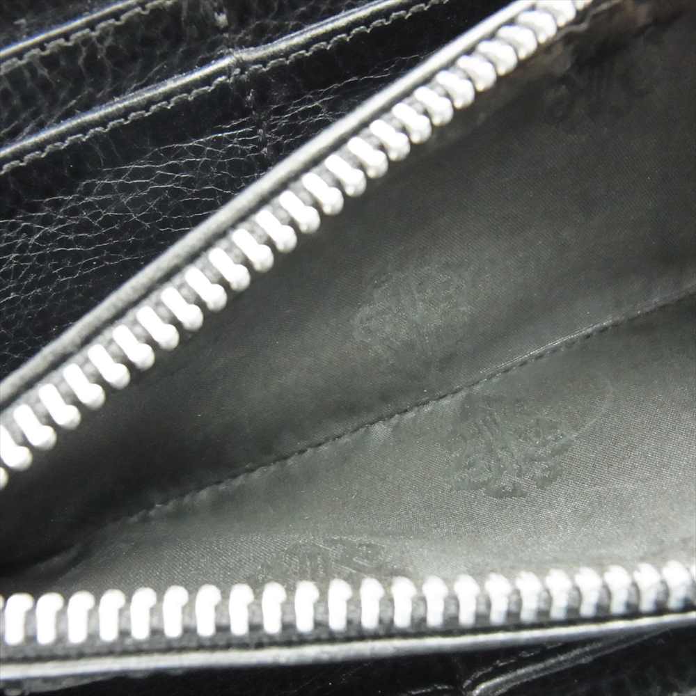 CHROME HEARTS クロムハーツ（原本無） REC F ZIP 3セメタリークロス パッチ ラウンドジップ ロングウォレット 長財布 ブラック系【中古】