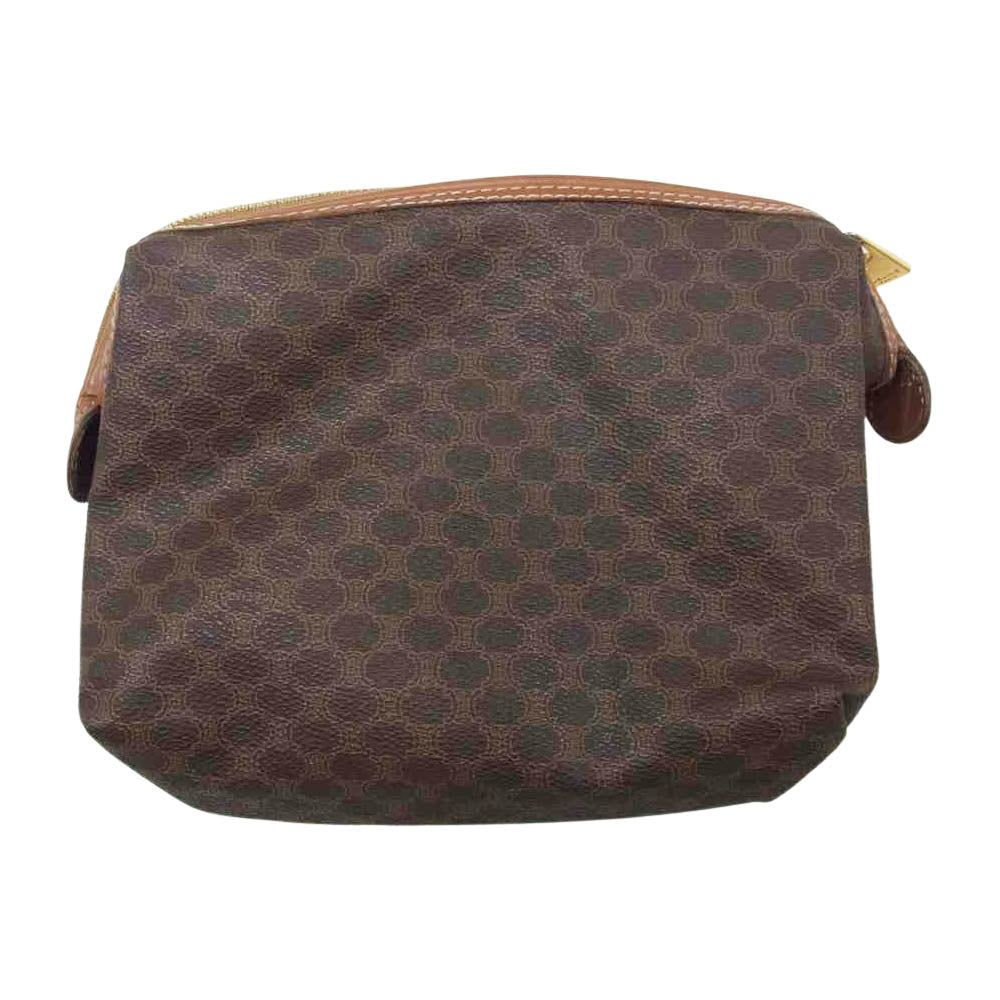 CELINE セリーヌ マカダム レザー ポーチ  ブラウン系【中古】