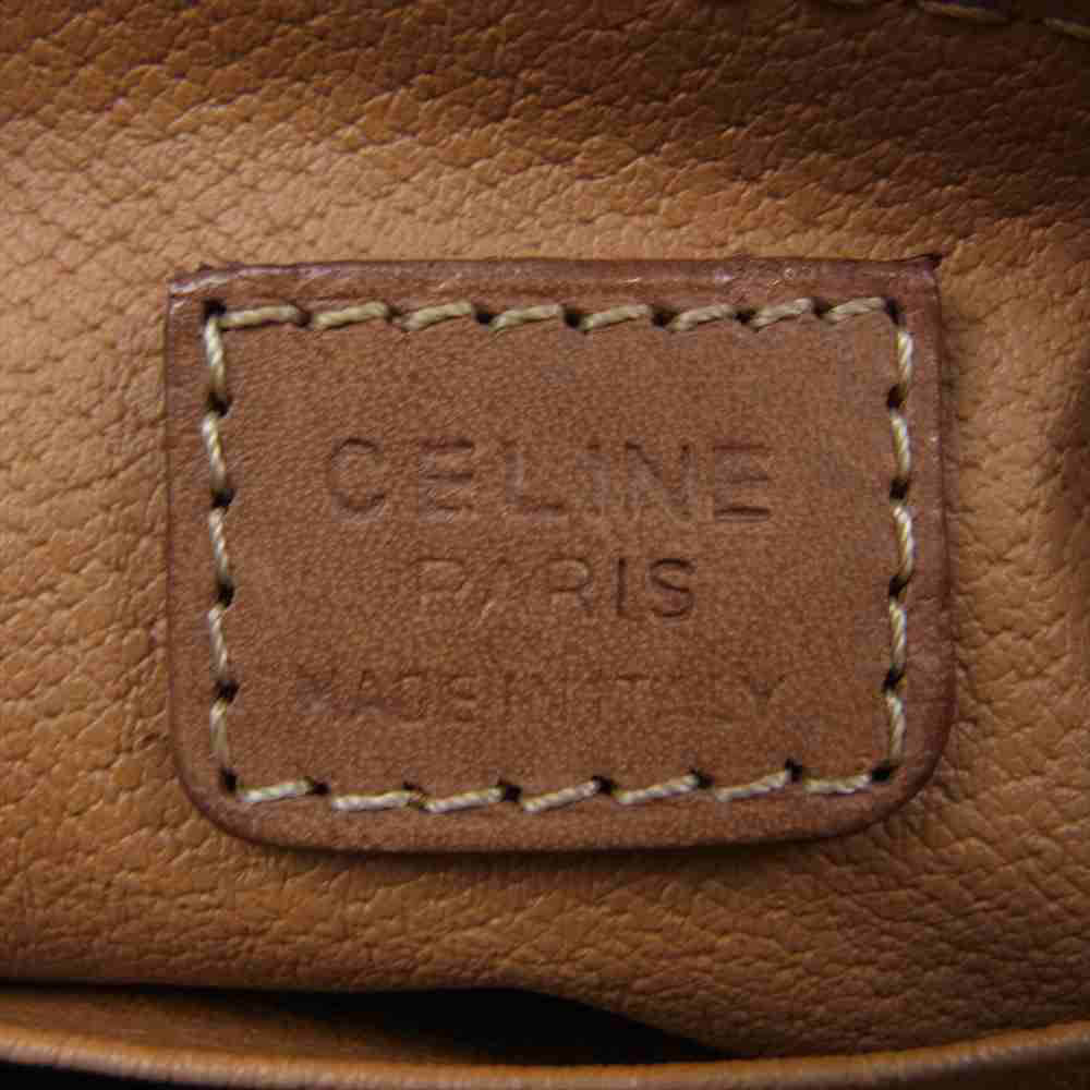 CELINE セリーヌ マカダム レザー ポーチ  ブラウン系【中古】