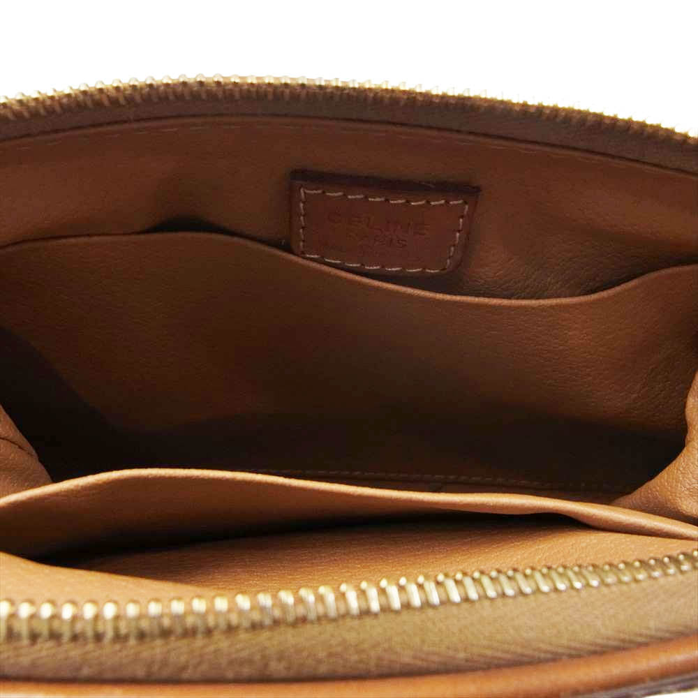 CELINE セリーヌ マカダム レザー ポーチ  ブラウン系【中古】