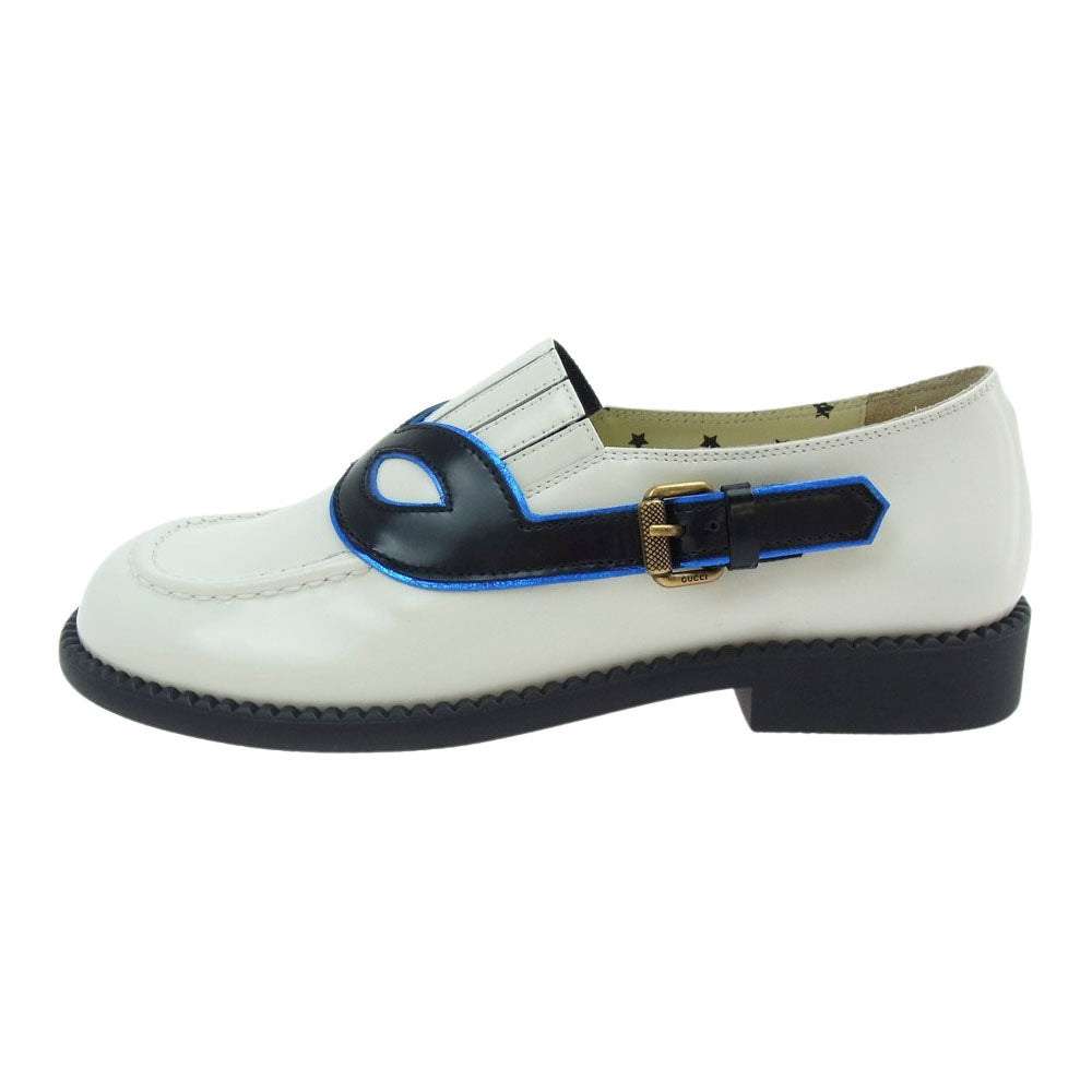 GUCCI グッチ 603733 レザー ローファー  ホワイト系 33【新古品】【未使用】【中古】