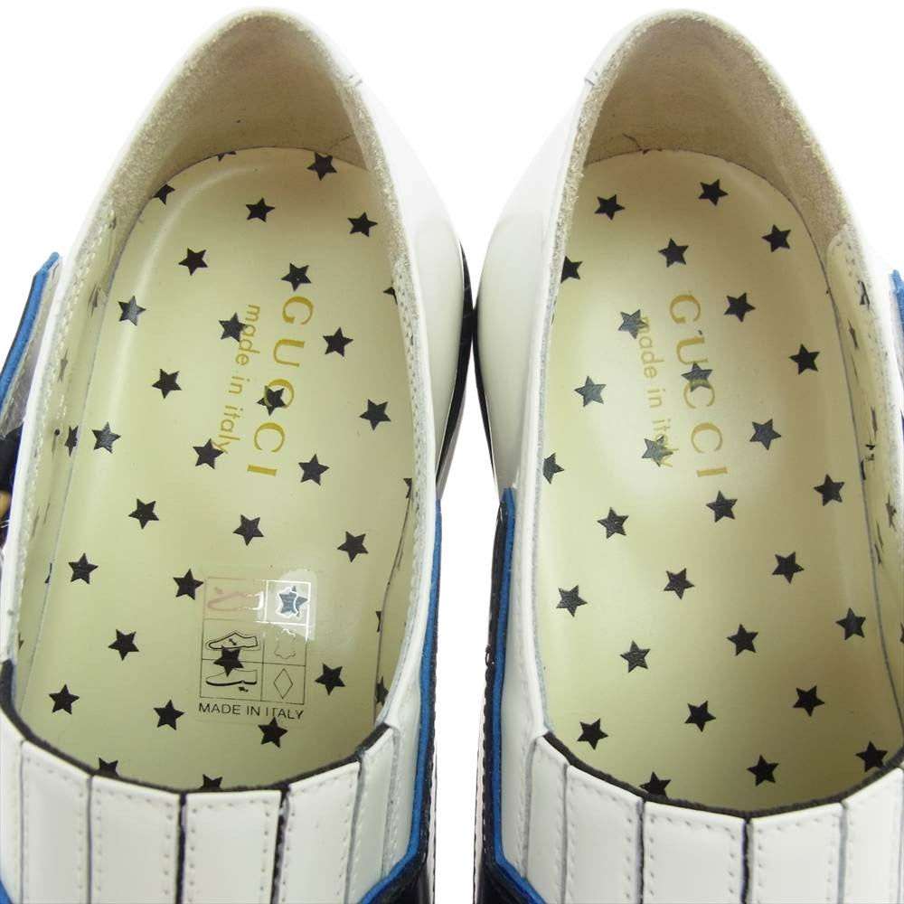GUCCI グッチ 603733 レザー ローファー  ホワイト系 33【新古品】【未使用】【中古】