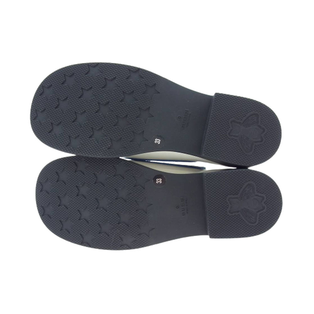 GUCCI グッチ 603733 レザー ローファー  ホワイト系 33【新古品】【未使用】【中古】