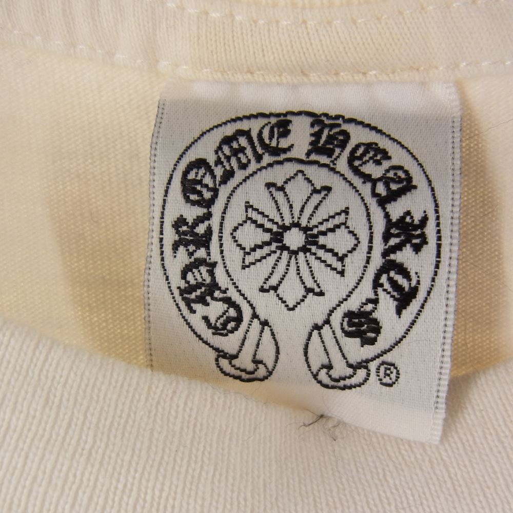 CHROME HEARTS クロムハーツ（原本無） CHプラス スター総柄 バックロゴ ポケット付き 半袖Tシャツ オフホワイト系 M【中古】