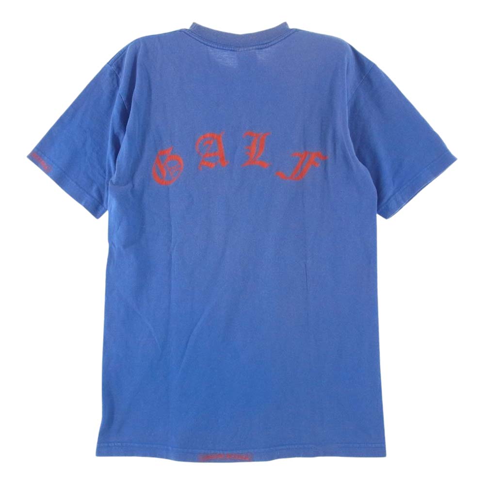 CHROME HEARTS クロムハーツ（原本無） GALF ガルフ 限定 バックプリント ロゴ ポケット付き 半袖Ｔシャツ ブルー系 M【中古】