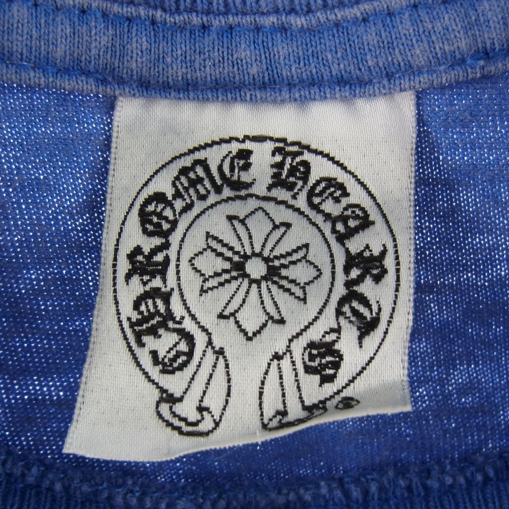 CHROME HEARTS クロムハーツ（原本無） GALF ガルフ 限定 バックプリント ロゴ ポケット付き 半袖Ｔシャツ ブルー系 M【中古】