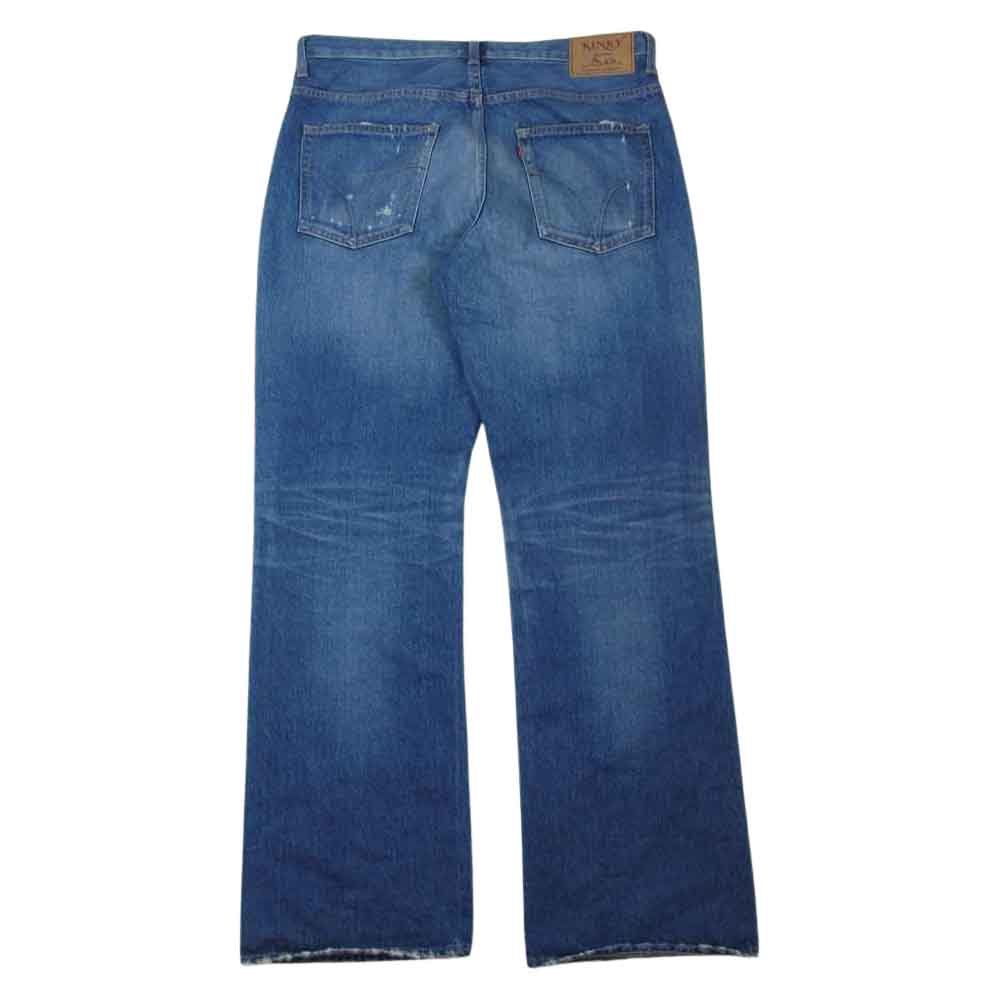 HYSTERIC GLAMOUR ヒステリックグラマー 02201AP17 FANTASY FUCKS ブーツカット ダメージ加工 デニム パンツ インディゴブルー系 32【中古】