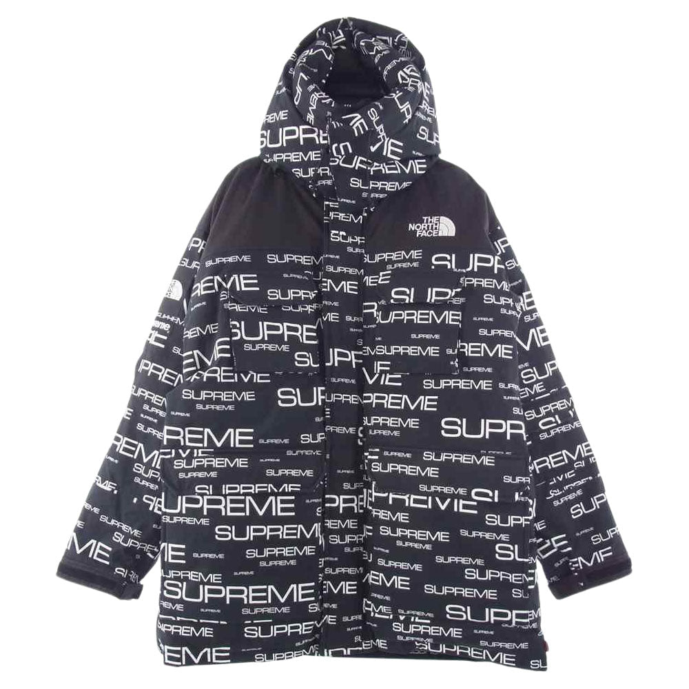 Supreme シュプリーム 21AW ND52101I ×THE NORTH FACE Coldworks 700-Fill Down Parka ノースフェイス コールドワークス ロゴ 総柄 700フィル ダウン パーカ ジャケット ブラック系 L【中古】