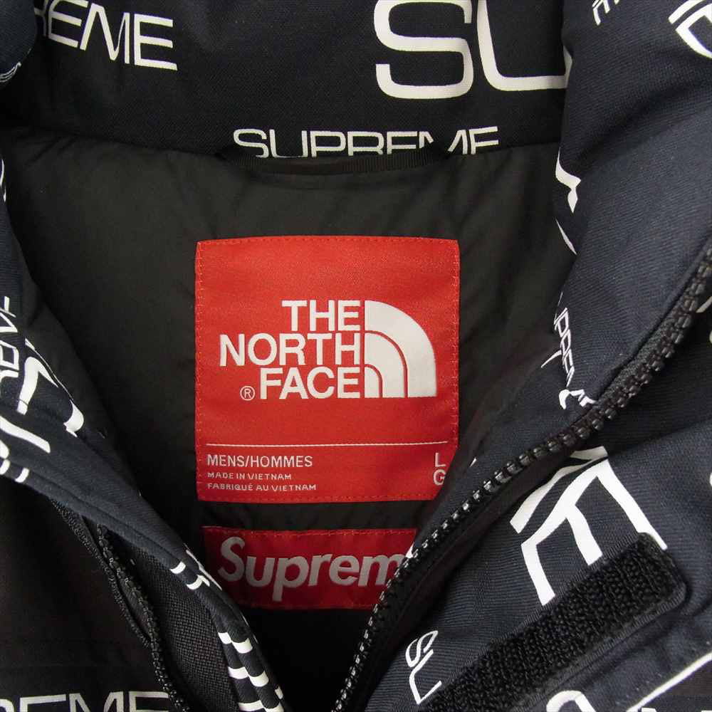 Supreme シュプリーム 21AW ND52101I ×THE NORTH FACE Coldworks 700-Fill Down Parka ノースフェイス コールドワークス ロゴ 総柄 700フィル ダウン パーカ ジャケット ブラック系 L【中古】