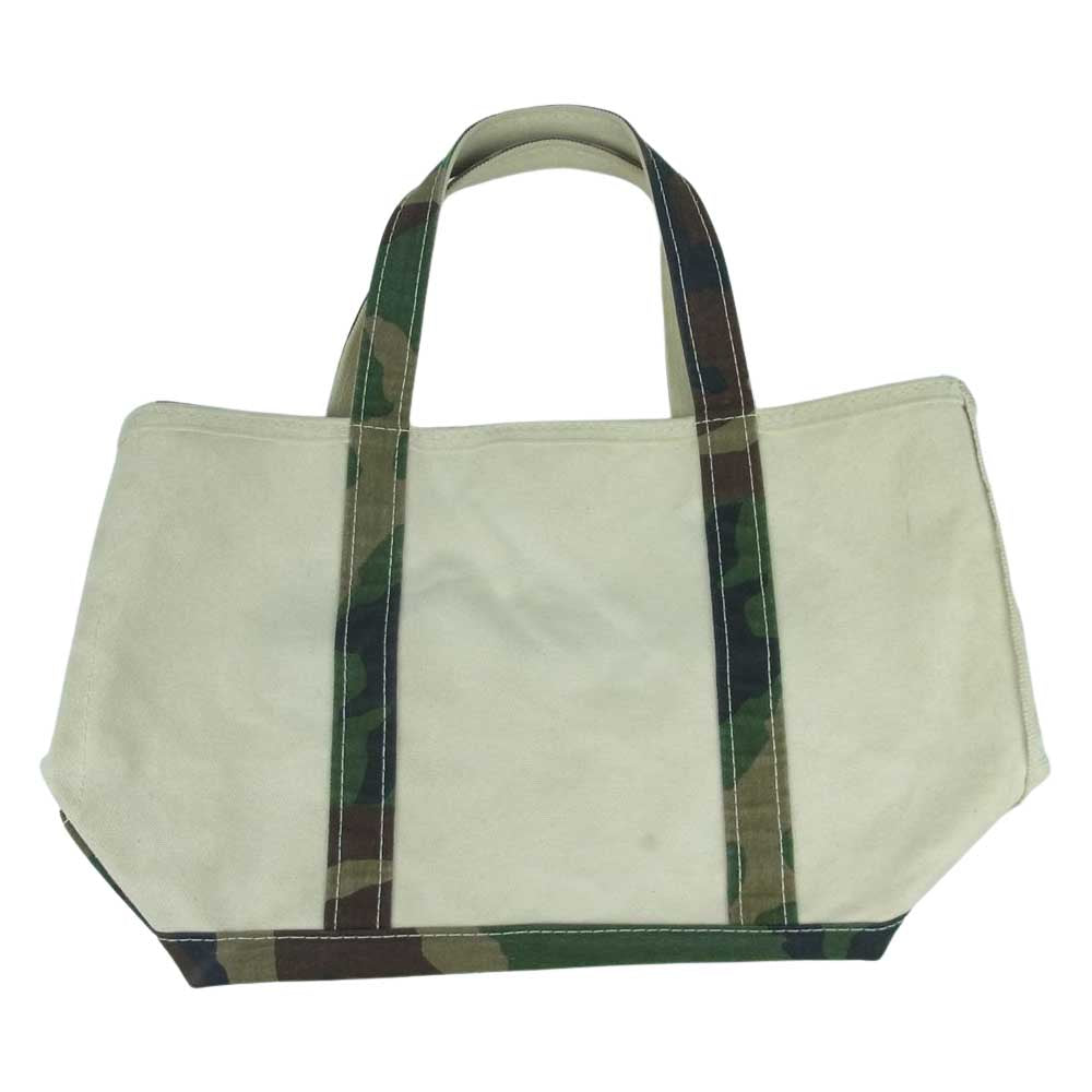 L.L.Bean エルエルビーン 112644 迷彩 キャンバス トート バック コットン アメリカ製 オフホワイト系 カーキ系【中古】