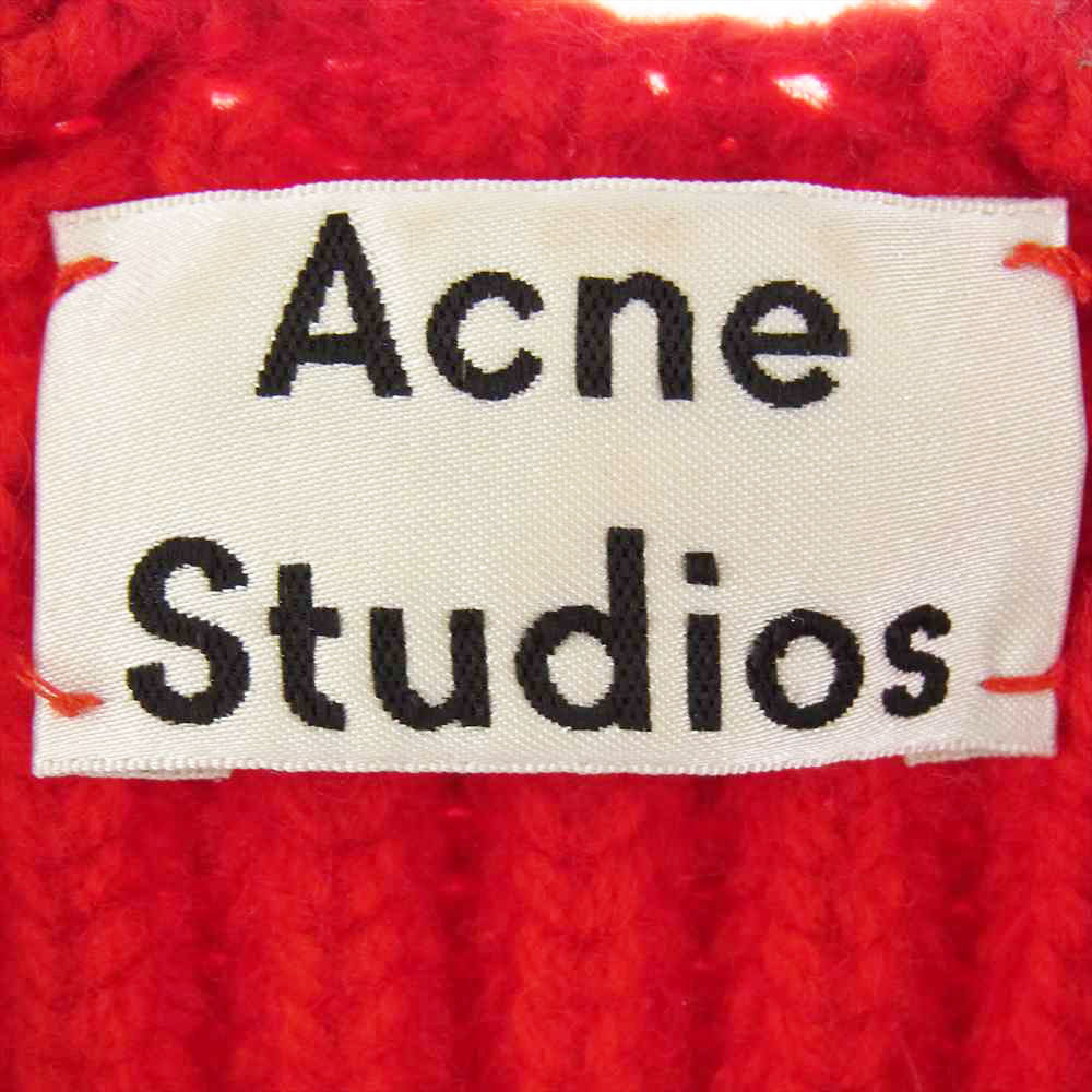 ACNE STUDIOS アクネストゥディオズ Vネック ウール リブ ニット セーター レッド系 XS【中古】