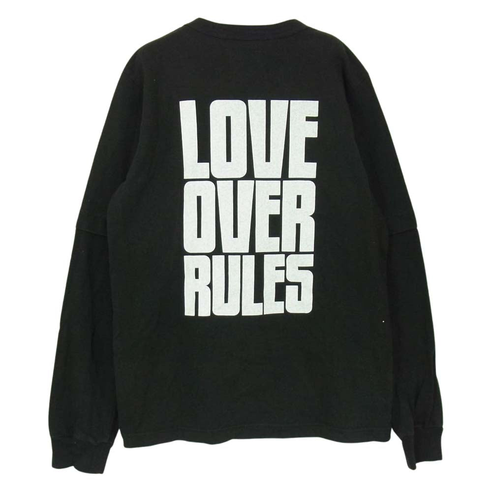 Sacai サカイ 21SS 21-0175S Hank Willis Thomas Graphic L/S レイヤード バックプリント 長袖カットソー ブラック系 1【中古】