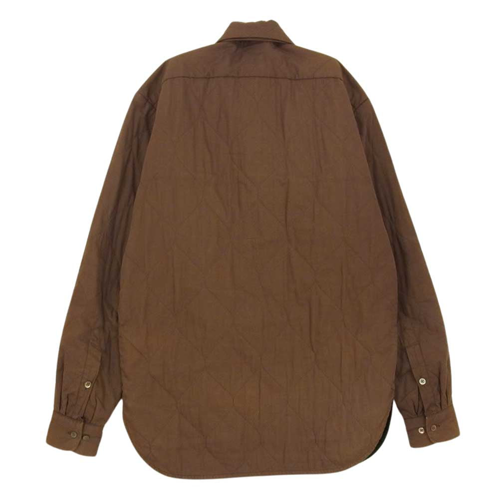 DRIES VAN NOTEN ドリスヴァンノッテン ネクタイ付き キルティング シャツ ブラウン系 44【中古】
