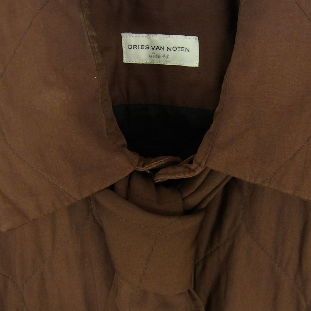 DRIES VAN NOTEN ドリスヴァンノッテン ネクタイ付き キルティング シャツ ブラウン系 44【中古】