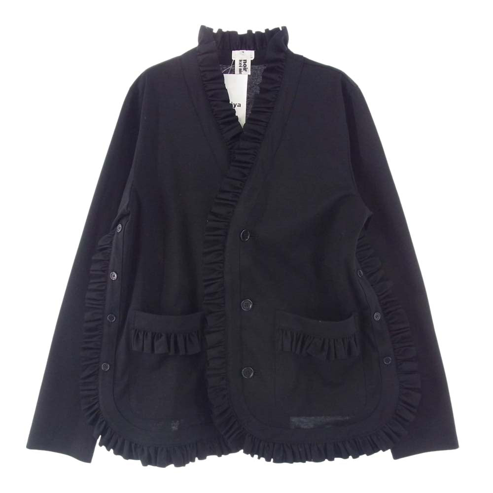 COMME des GARCONS コムデギャルソン noir kei ninomiya ノワールケイニノミヤ 22SS 3I-T019 フリル ラッフルトリム コットン ジャケット ブラック系 M【美品】【中古】