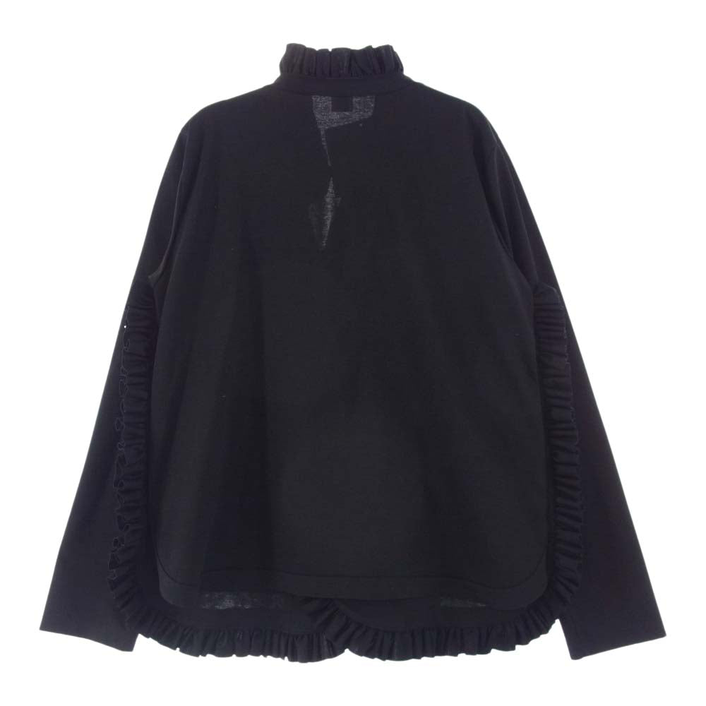 COMME des GARCONS コムデギャルソン noir kei ninomiya ノワールケイニノミヤ 22SS 3I-T019 フリル ラッフルトリム コットン ジャケット ブラック系 M【美品】【中古】