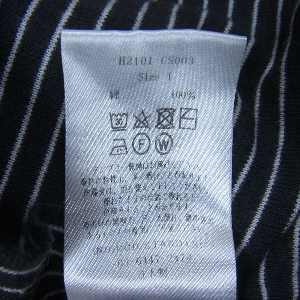 リノ H2101-CS003 HALF SLEEVE BORDER T-SHIRT ハーフ スリーブ ボーダー コットン シャツ ブラック系 ホワイト系 1【中古】