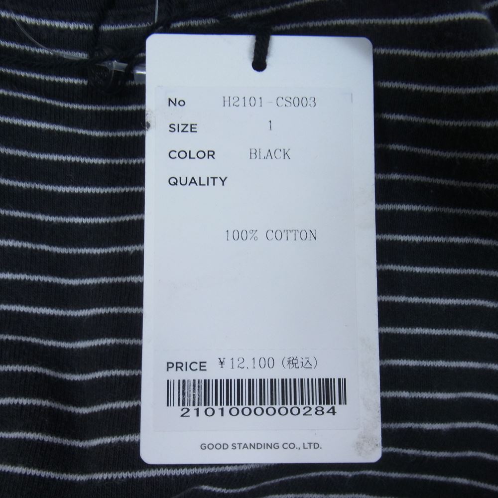リノ H2101-CS003 HALF SLEEVE BORDER T-SHIRT ハーフ スリーブ ボーダー コットン シャツ ブラック系 ホワイト系 1【中古】